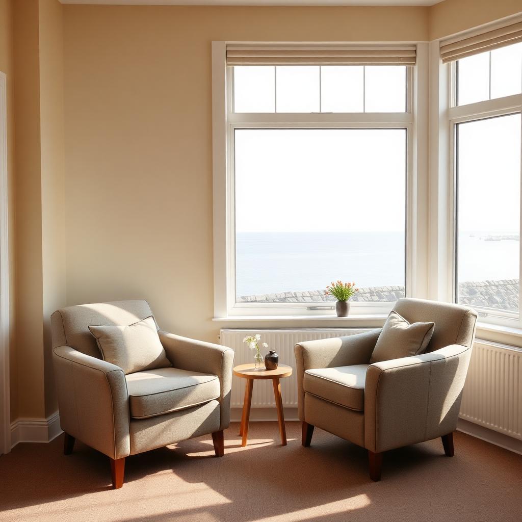 A peaceful and welcoming therapy room setting in Folkestone