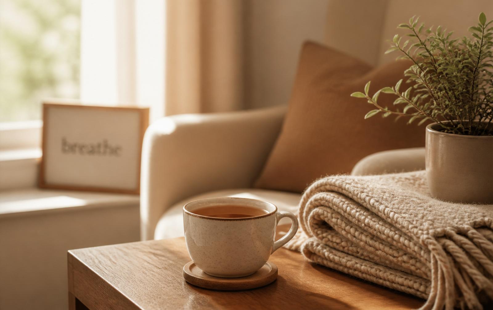 A calm, quiet moment in a Kent therapy room — a symbol of the steady, supportive space we hold for clients.
